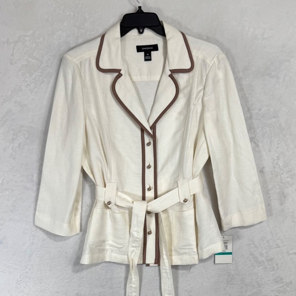 NWT Jones Wear Floral Skirt Suit Sz 16 14 Linen Utility Jacket Spring Safari Y2K - Picture 8 of 16